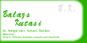balazs kutasi business card